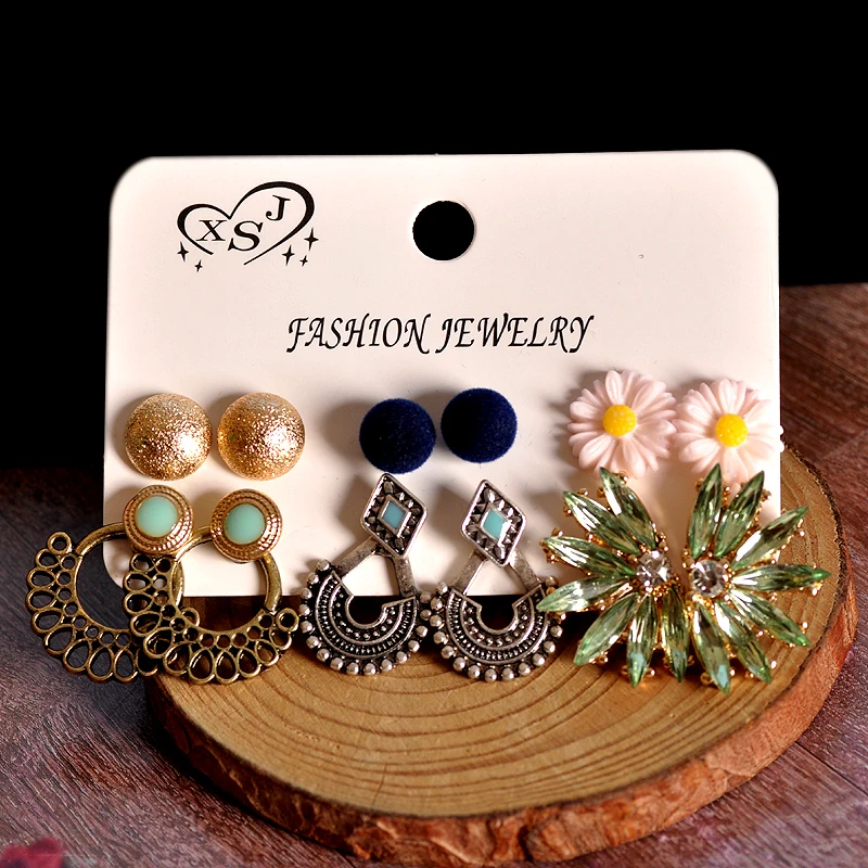 Женские серьги с жемчугом в стиле ретро 6 пар | Украшения и аксессуары