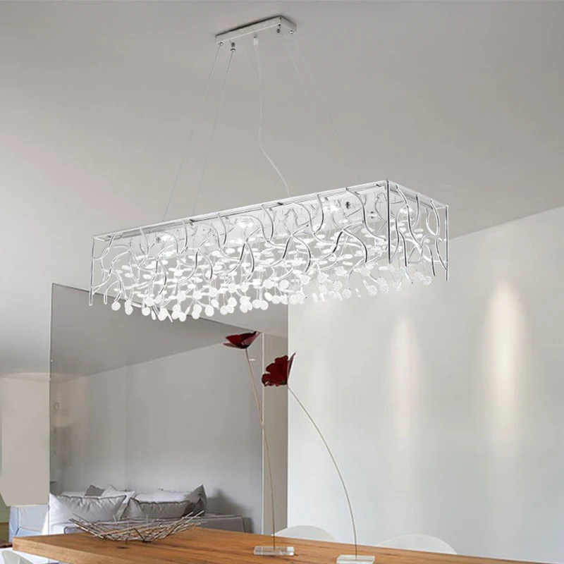 

Nordic Glass LED Chandelier Lighting 18W 21W Silver Hanging Lamp For Restaurant Hotel Living Dining Room Home Deco Chandeliers