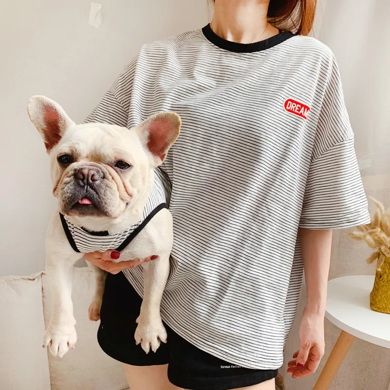 Модная летняя новая одежда для мамы и ребенка кошек йоркширская бульдогов