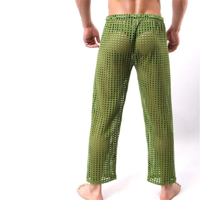 Мужские пижамные штаны мужские сетчатые дышащие Модные пикантные для сна