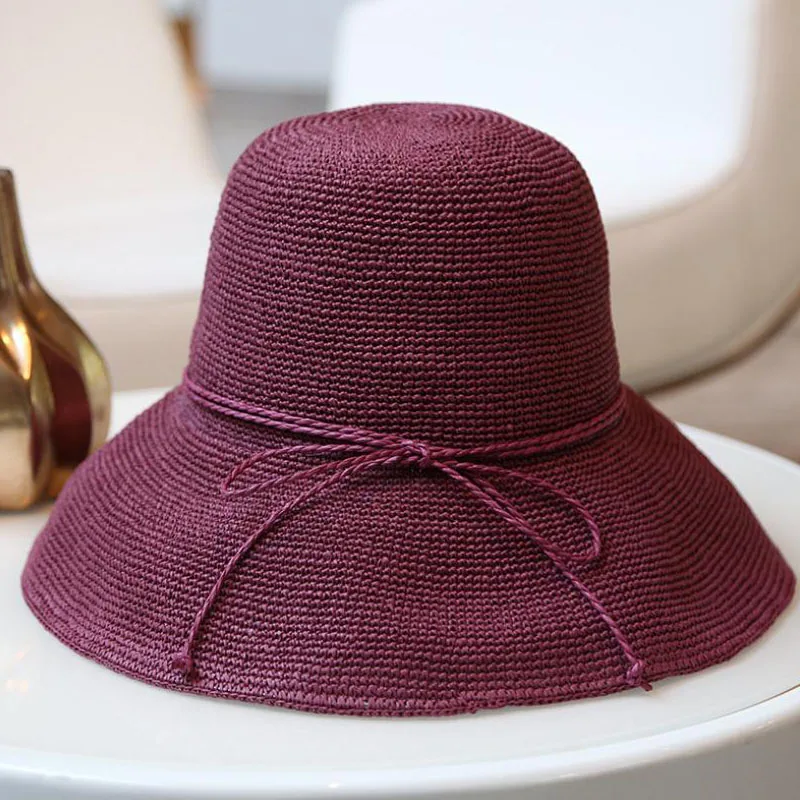 Шляпка от солнца Doitbest женская с широкими полями Соломенная Панама складная для