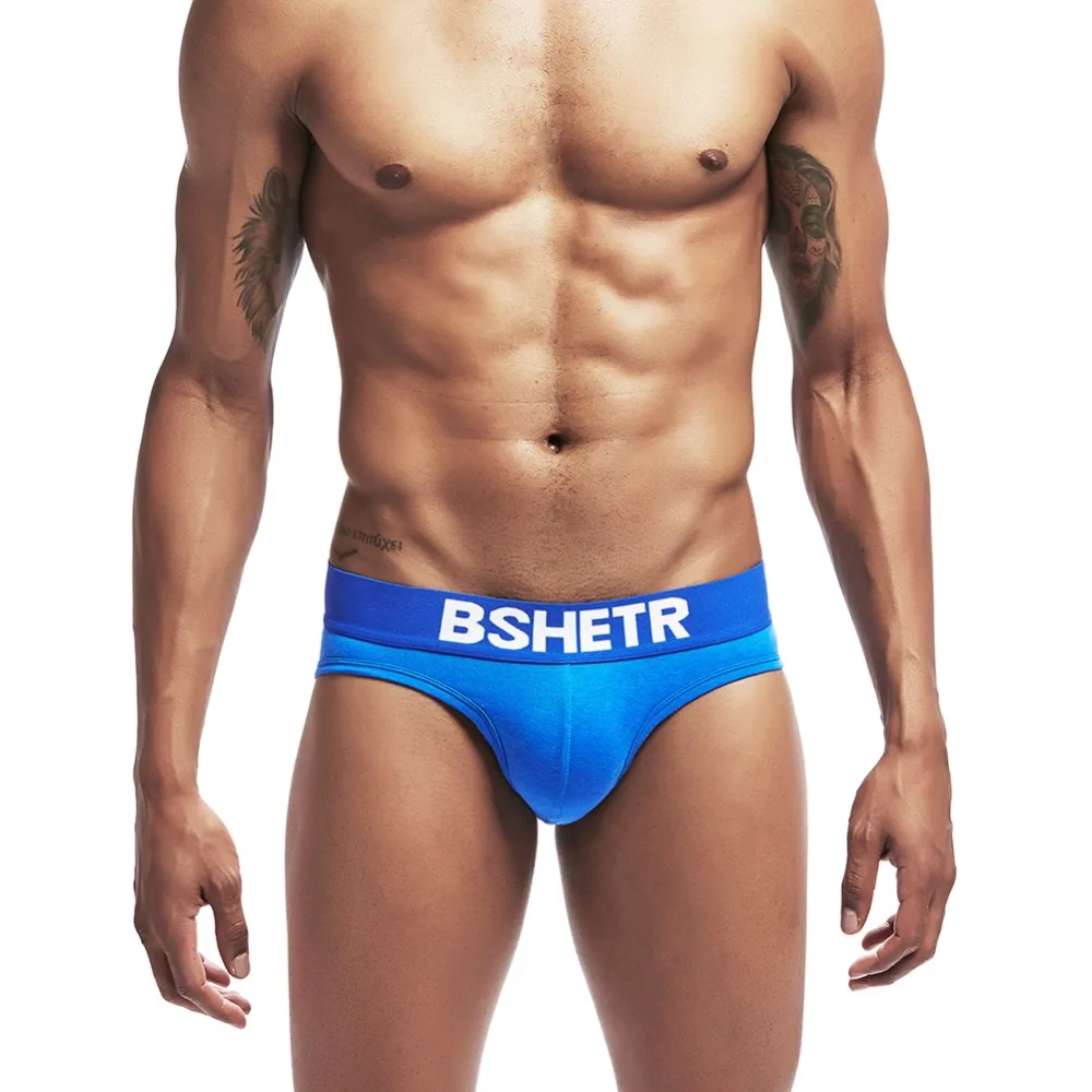 3 Pcs/lot New Men briefs thongs BSHETR brand men underwear sexy open back male g-strings soft cotton gay men's panties |