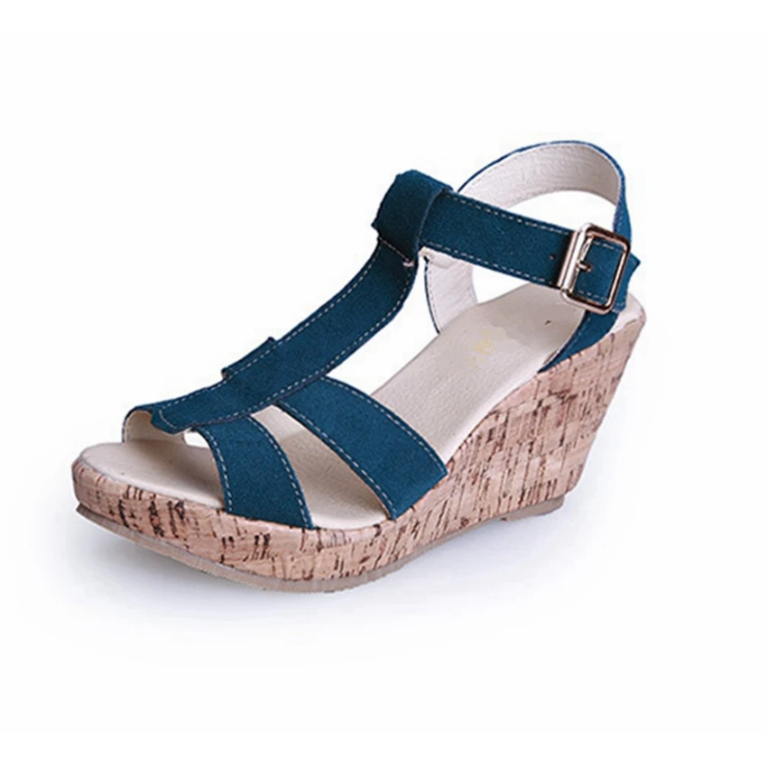 Женщины Платформа Лодыжки Ремень Мода Высокие Клинья Каблуки Сандалии Плюс