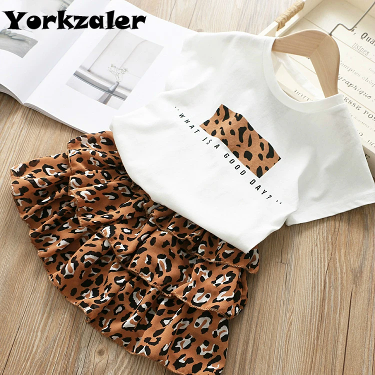 Комплект одежды для девочек лето 2019 детская одежда белая хлопковая Футболка и