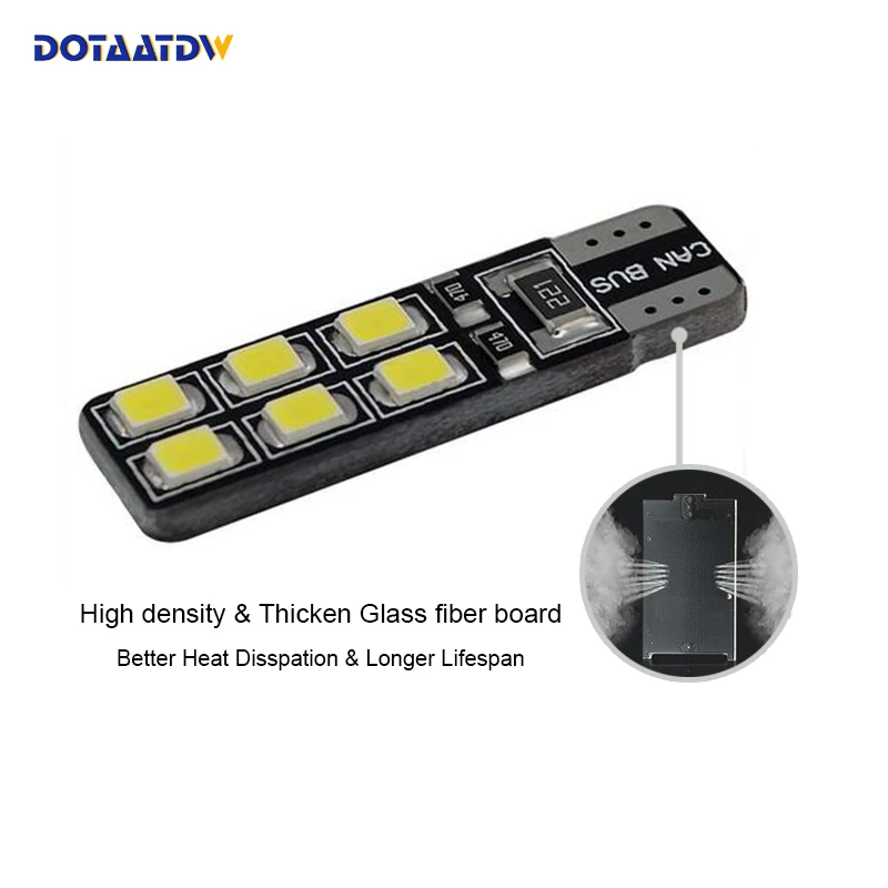 Суперъяркая автомобильная светодиодная лампа T10 W5W 168 2835 с чипом CREE 12 В лампочка