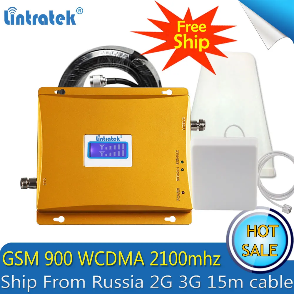 Усилитель сотового сигнала Lintratek российский 3g WCDMA 2100 МГц GSM 900 м UMTS 2g усилитель