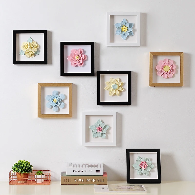 Европейский керамический 3D цветок рамка украшения стены дома гостиной ТВ фон