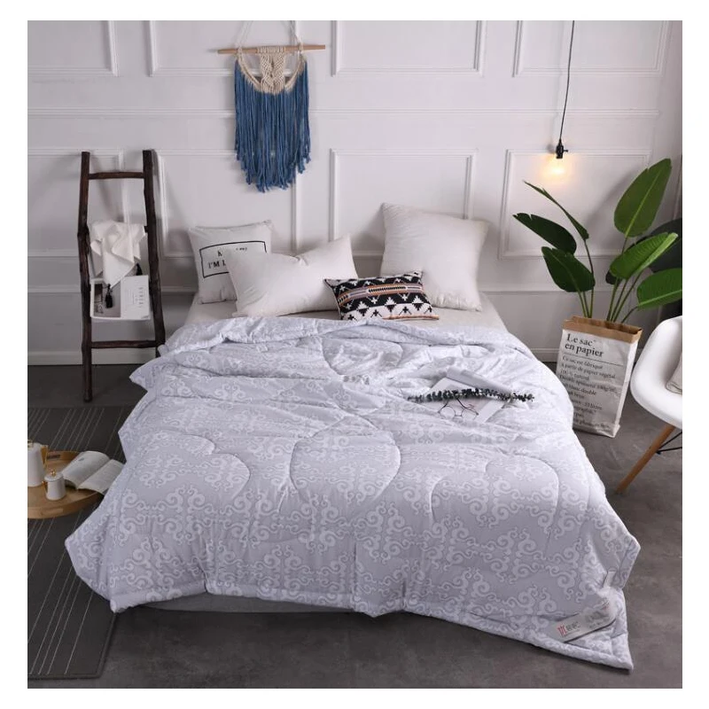 King size постельное шелковое одеяло королева новая ткань стеганое одеяла Colchas Para Cama