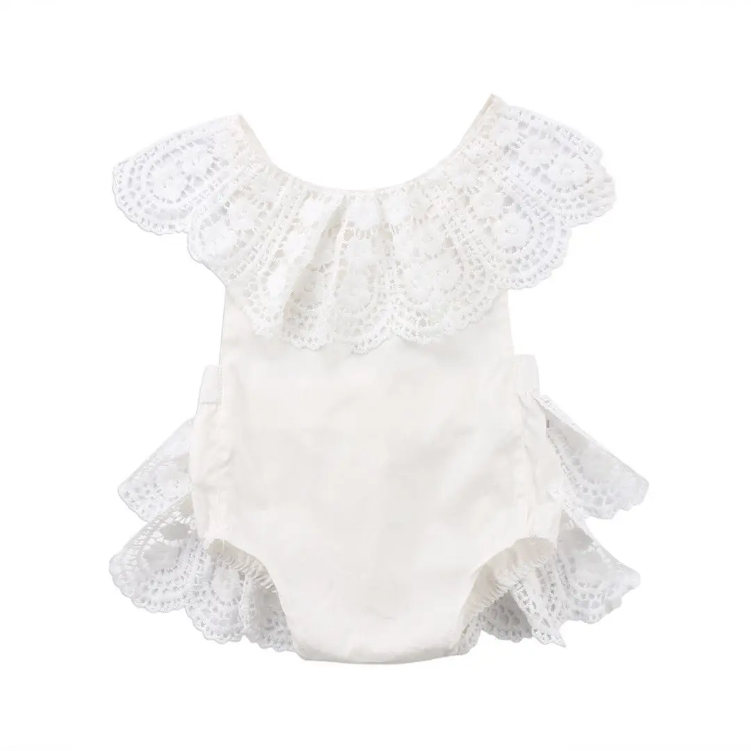 

Newborn Infant Baby Girls Lace Flower Sleeveless Romper Outfits Sun Suit Clothes