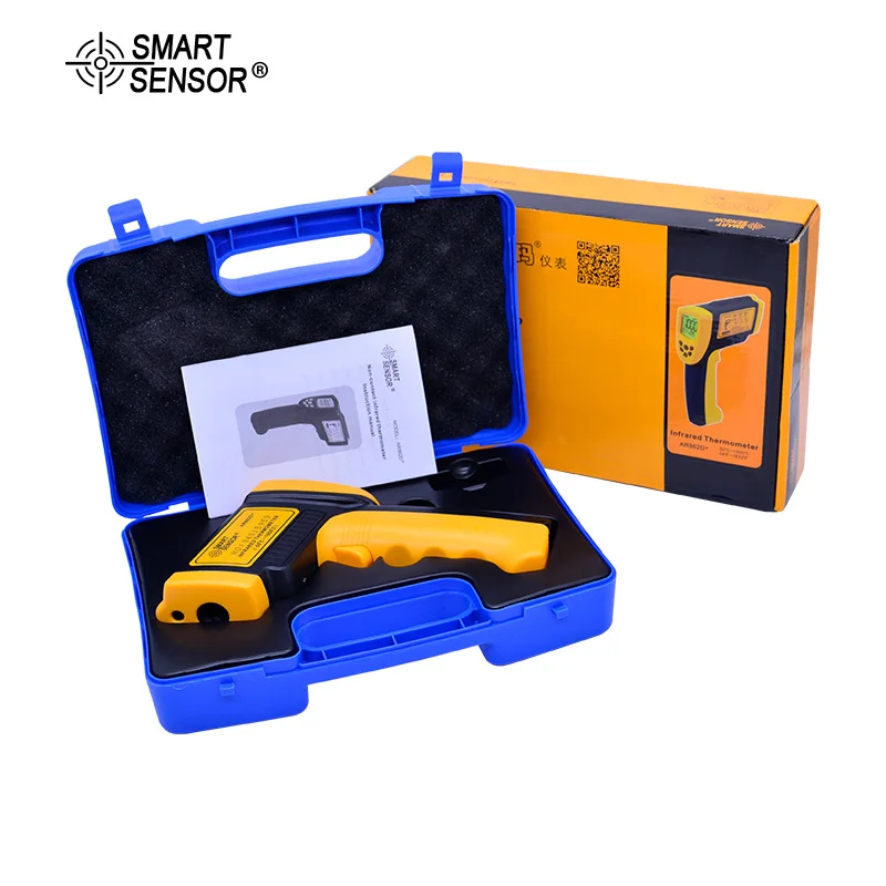 

SMART SENSOR Digital IR Laser Temperature Gun -50~1000C Non Contact Infrared Thermometer Pyrometer AR862D+ Emissivity Adjustable