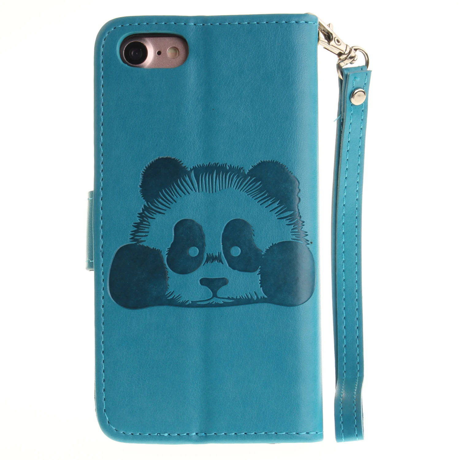 Для Apple iPhone 7 Coque Panda флип искусственная кожа с тиснением dffect + Силиконовые Бумажник