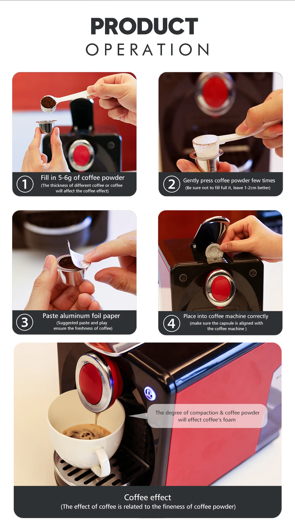 Многоразовые кофейные капсулы Nespresso из нержавеющей стали, два типа, многоразовые кофейные капсулы с одноразовыми наклейками, фольга, Кофеварка
