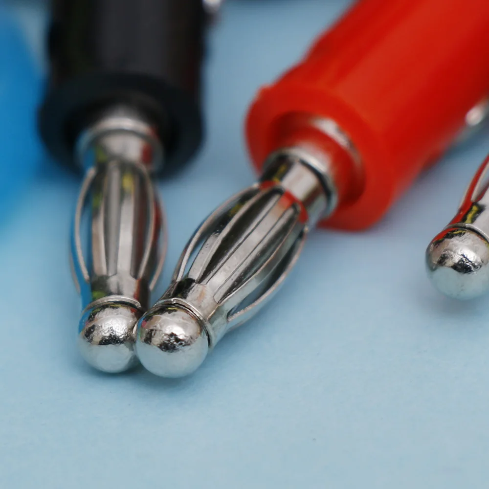 

Hot Fashion 10 pcs (5 Pairs) 4mm Adapter Wire Cable Audio Speaker Banana Plug Connector Black And Red New