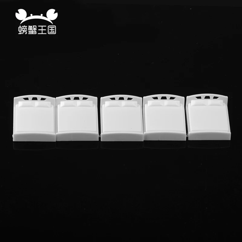 

10pcs White 1/75 Scale Double bed Model Dolls House Bedroom furniture 28x26x14mm