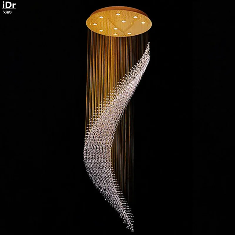 Круглый светодиодный светильник с кристаллами креативный минималистичный для