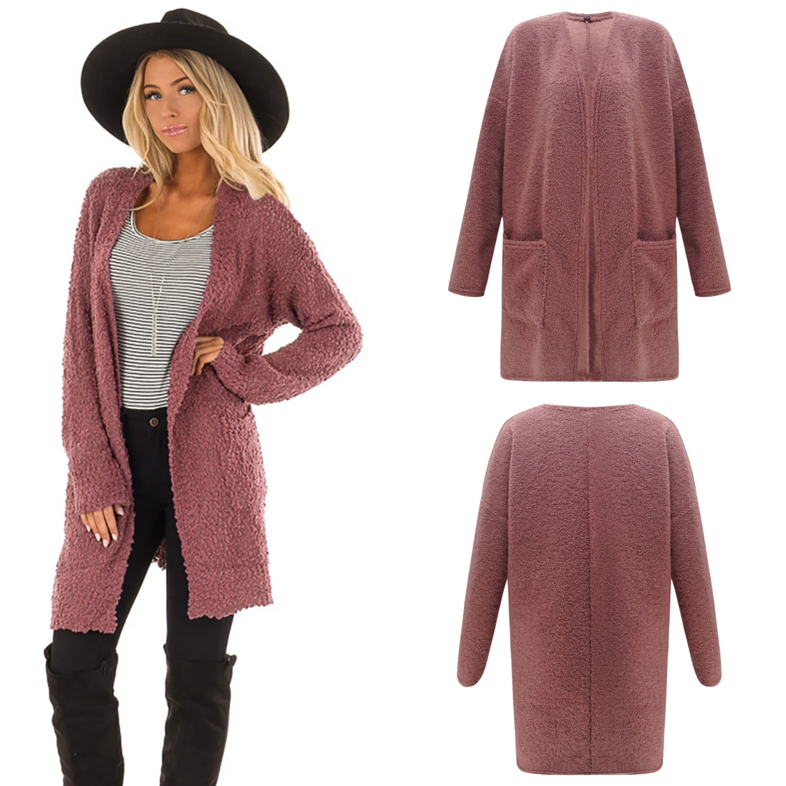 AVODOVAMA M Fashion Warm Women Long Sweaters Solid Knitted Coats Cardigans Female Tops Autumn and Winter |