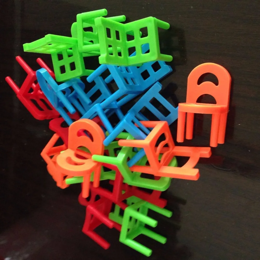 18 шт./компл. Игровые мини стулья пластиковые блоки балансировочная игрушка