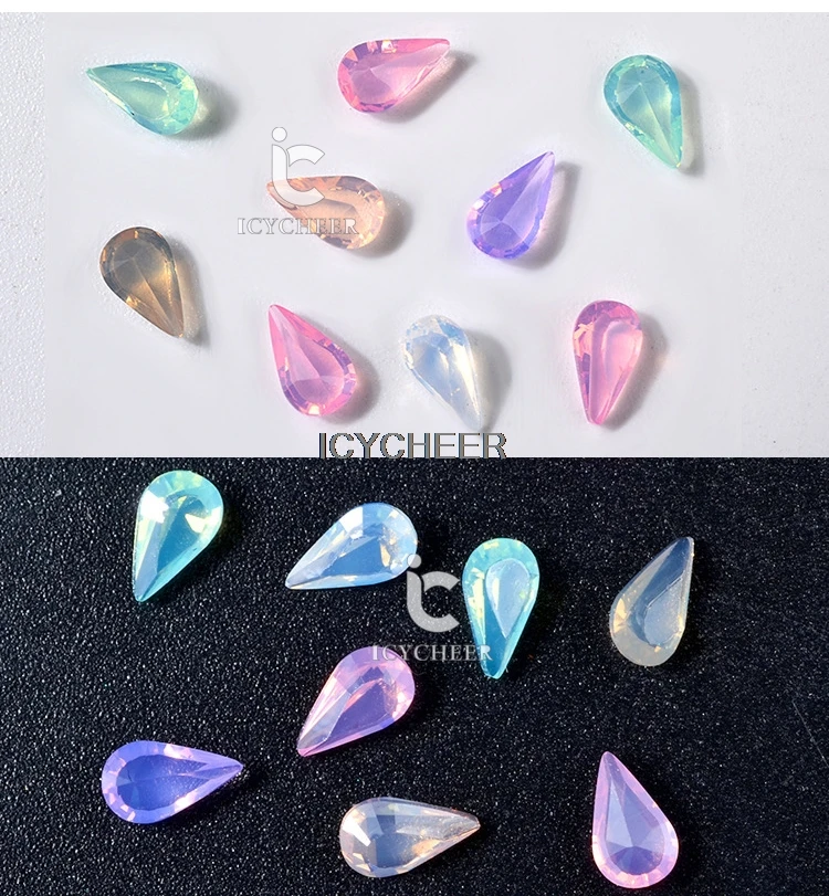 ICYCHEER ногтей декоративные стразы капля смолы/Сердце тень 3D Кристалл Прозрачный