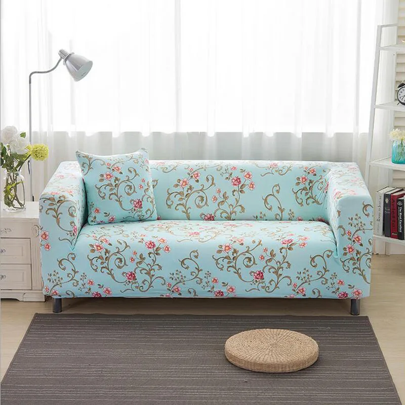 Домашний цветной плотный полноразмерный чехол для дивана с принтом