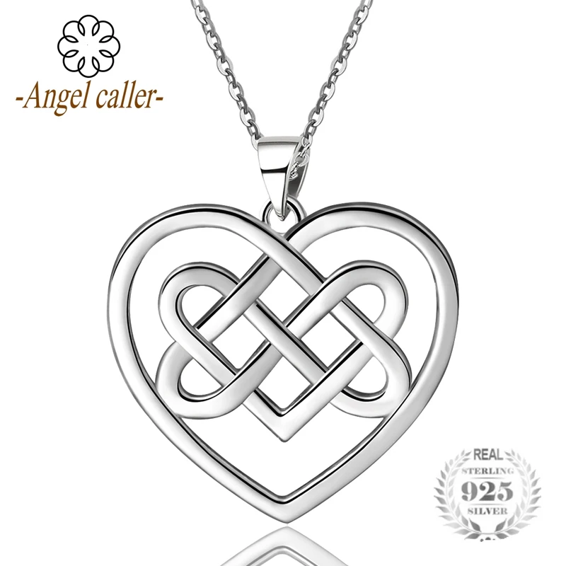 Женское винтажное ожерелье в виде сердца Angel Caller Настоящее серебро 925 пробы