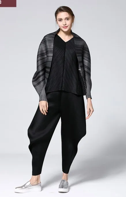 Горячая Распродажа Женское пальто Miyake с рукавами летучая мышь и три четверти -