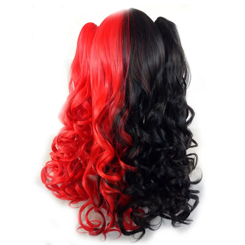 HAIRJOY женские 70 см длинные синие Смешанные розовые волнистые плетеные 2 хвостика Синтетические партии косплей парик 15 видов цветов доступны