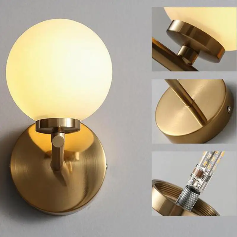 Современная Минималистичная светодиодная настенная лампа стеклянный