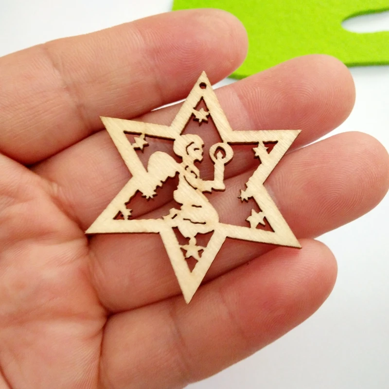 

10pcs New combination Wooden Discs Wood Christmas Tree TagsSlices DIY Crafting Decor Ornaments Pendants Hanging Decorations