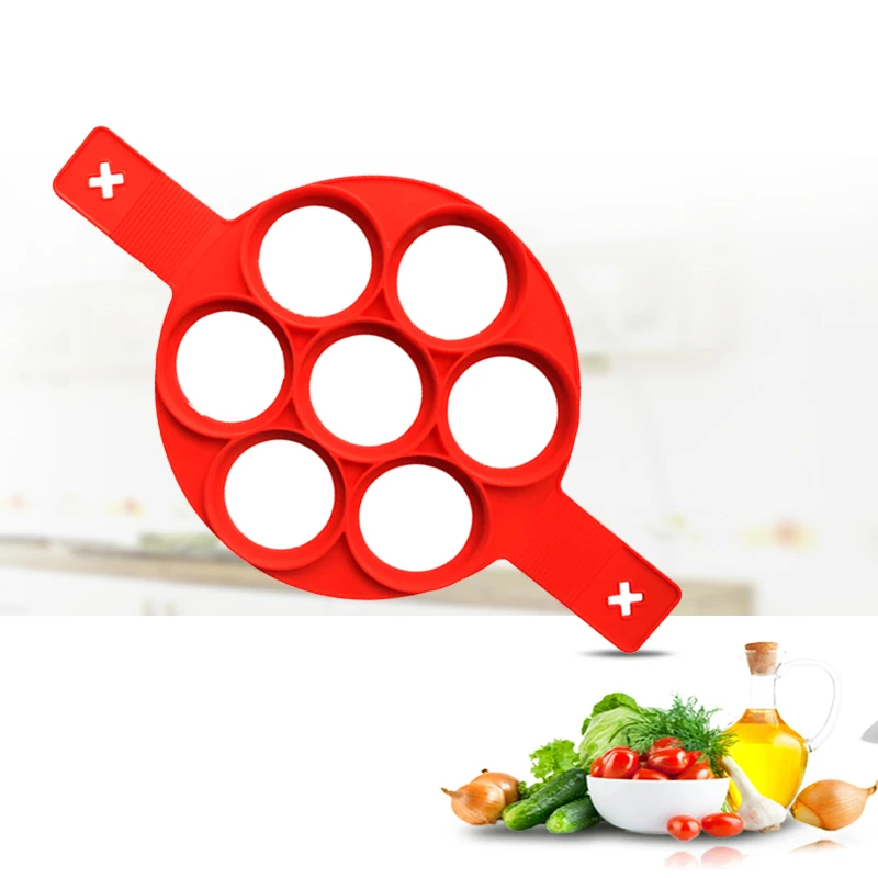 Landlife Pancakes Cooking Tool Nonstick Egg Cheese Pancake Maker Eggs Mold Seven Ring Circular Molds | Дом и сад