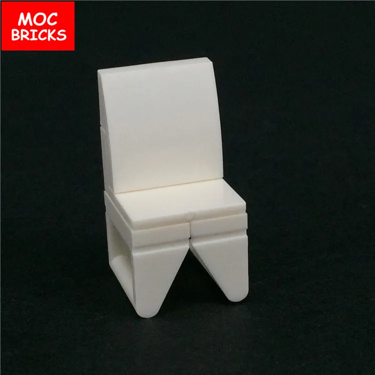 Кубики MOC разноцветные стулья белые настольные цветы модель пищевого диска экшн