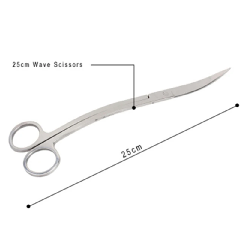Waved Scissors Аквариумный скребок, набор инструментов, пинцет, изогнутые ножницы, держатель для хранения, для аквариума, воды, растений, травы, нержавеющая сталь, инструмент для очистки - Цвет: Waved Scissors