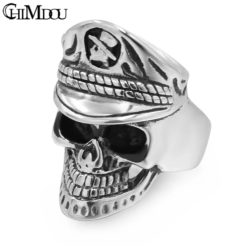 Кольцо CHIMDOU 2018 мужское модное в стиле панк из нержавеющей стали|ring jewelry|skull ring