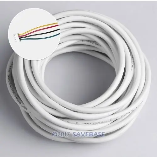 

HOMSECUR 15m 4 Core Cable With 2 Backup Cable Connectors For Video Door Intercom System