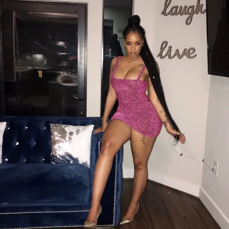 Платье MUXU женское золотисто-желтый глиттер облегающее мини-платье для вечеринок