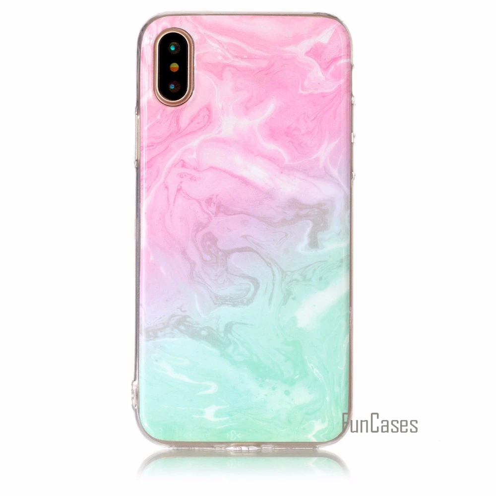 Силиконовый чехол для iPhone X/10 ретро Мрамор узор Дизайн текстура мягкая Чехол Коке