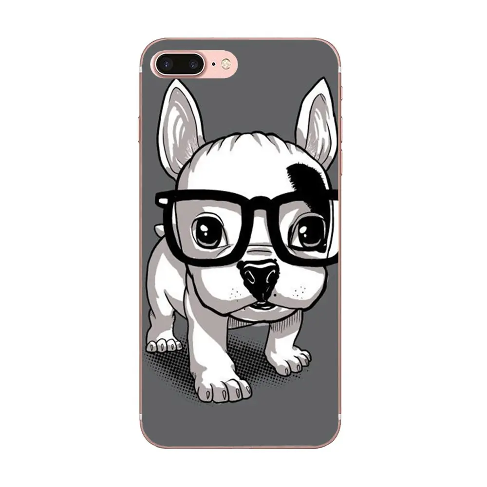 Soft Silica For Xiaomi Redmi Note 2 3 3S 4 4A 4X 5 5A 6 6A Pro Plus I Love French Bulldog With Glasses Animal On Sale Cool | Мобильные