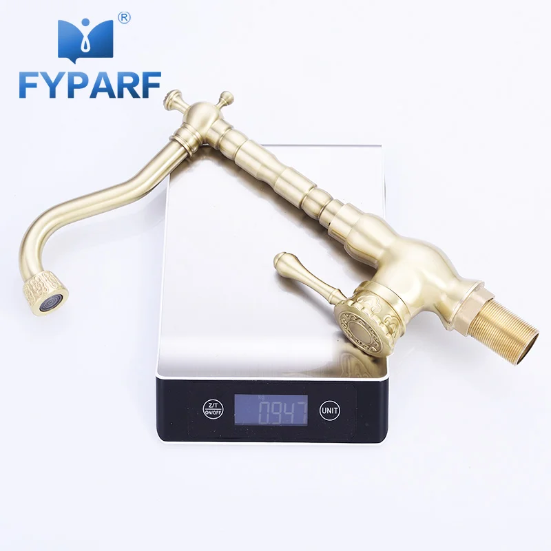 

FYPARF Basin Faucet for Bathroom Cold Hot Water Mixer Bath Faucet Brass Gold 360 Swivel Mixer Single Handle Bathroom Vessel Taps
