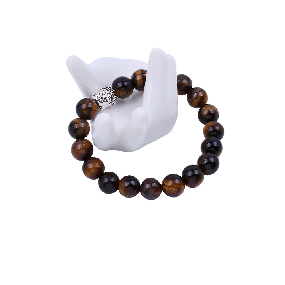 Fashion couple tiger eye bracelet bangle classic Buddha statue natural lava rock charm beads ladies men | Украшения и аксессуары