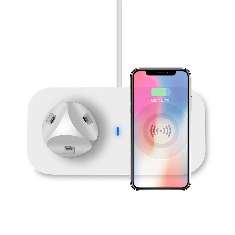 Зарядное устройство для телефона DCAE 3 в 1 беспроводное зарядное Qi iPhone 11 XS XR 8 X Airpods