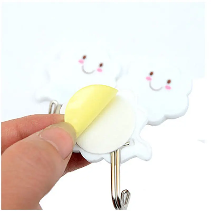 3 шт./лот милые самоклеющиеся настенные крючки в форме улыбающегося облака