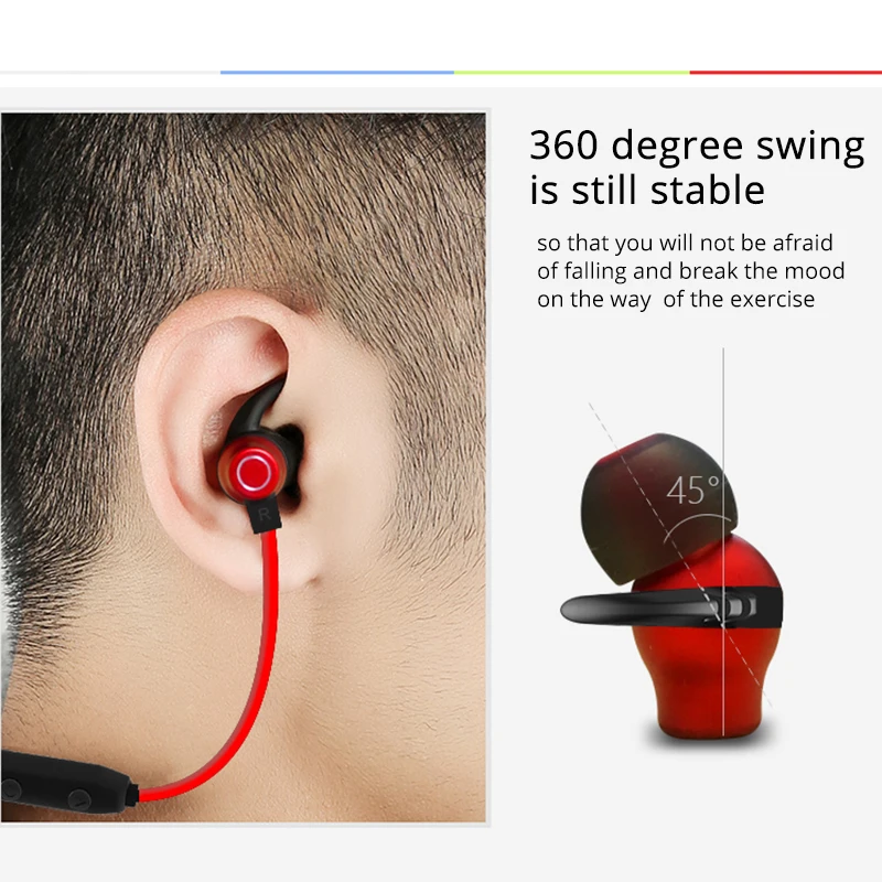 ROCK спортивные Bluetooth наушники с активным шумоподавлением с микрофоном наушники с магнитным шумоподавлением для бега стерео звук