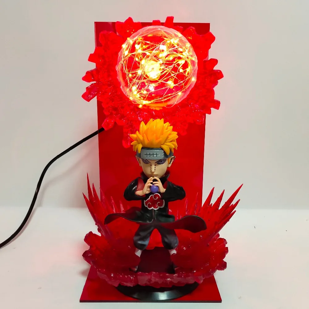 Наруто Боль Chibaku Tensei светодиодные настольные лампы Lampara Shippuden боли ночные огни