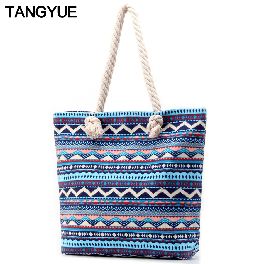 

TANGYUE Stripes Ladies Hand Bags for Woman Canvas Shoulder Bag Large Casual Tote Women's Bag Female Ladies Handbags sac a main