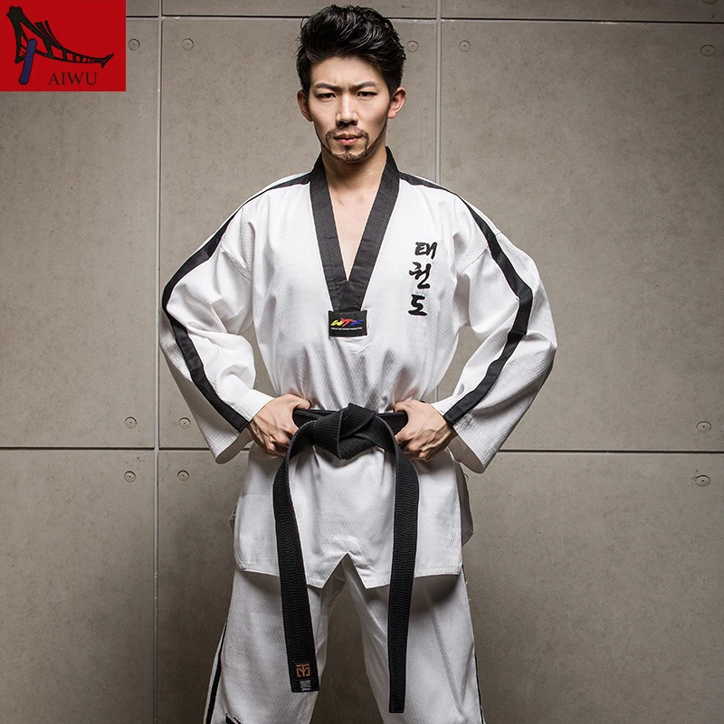 Боевые искусства TKD Tae Kwon Do Корея с V образным вырезом взрослая форма для тхэквондо