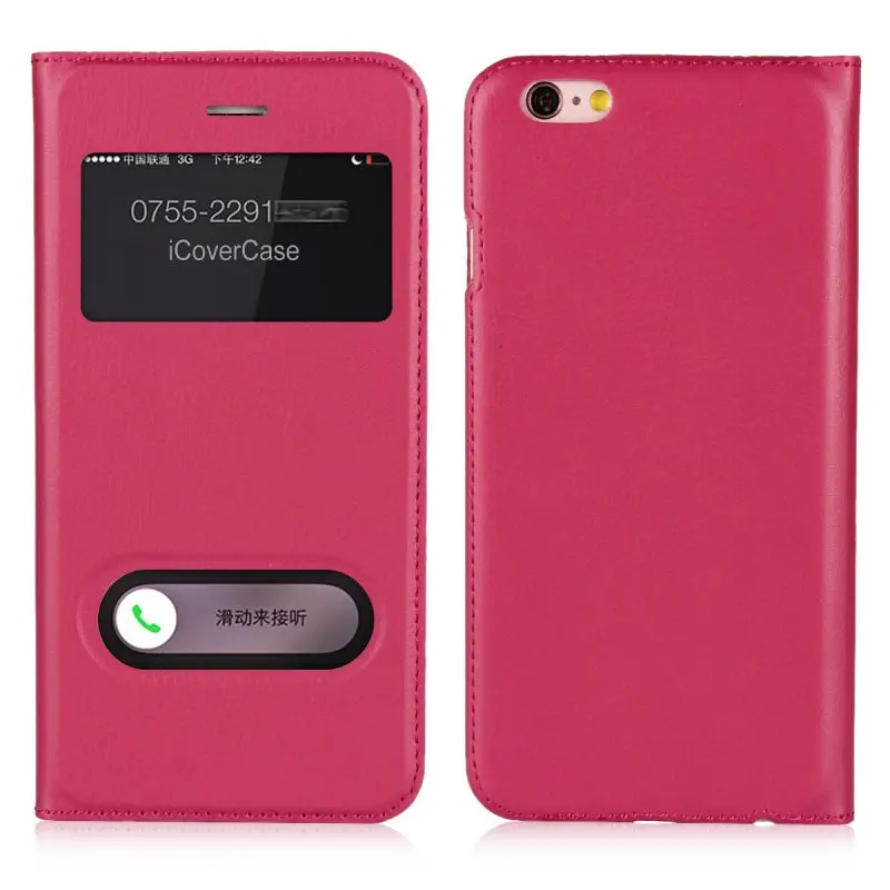 Чехол книжка для iPhone 6 6S Plus чехол телефона с окошком откидной крышкой Etui Coque Hoesjes