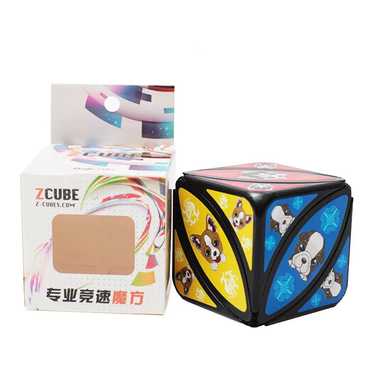 QiYi Mofangge головоломка Ivy Cube лист Скорость куб странной формы извилистые, Магический кубик, fanxin Zcube дьявольские глаза версия собаки версия без залипаний - Цвет: Zcube Dog