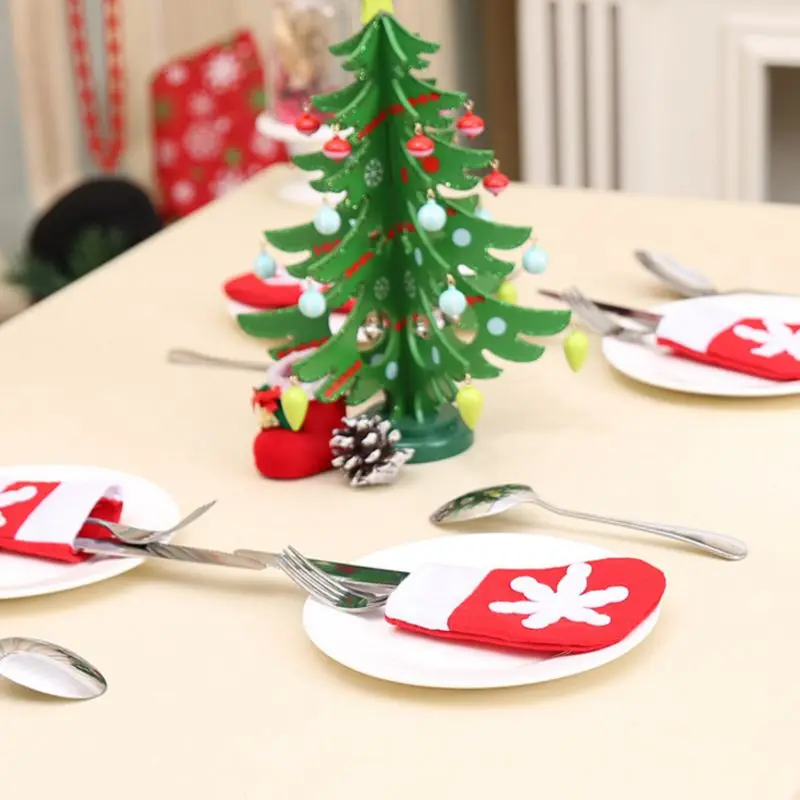 4 шт./лот Рождественский держатель для столового серебра рождественские мини