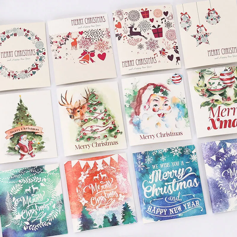 3 шт./лот Рождественская тема складные рождественские открытки с конвертом