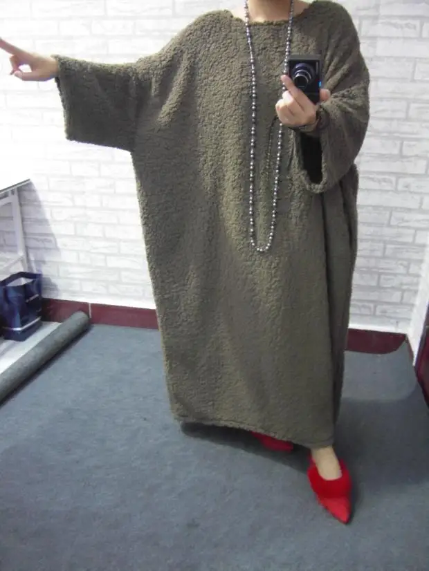 Женское Свободное длинное платье urlagre флисовое из берберского волокна с милым