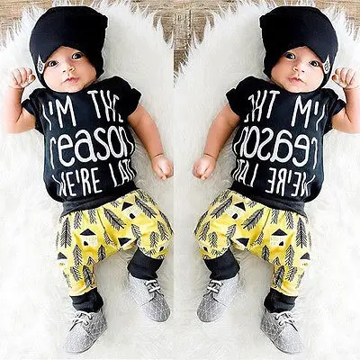 Комплект из 2 предметов с буквенным принтом одежда для маленьких мальчиков